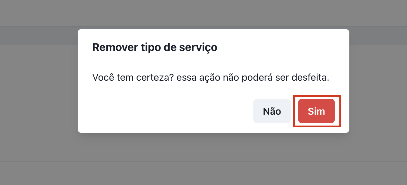 Tipo de serviço